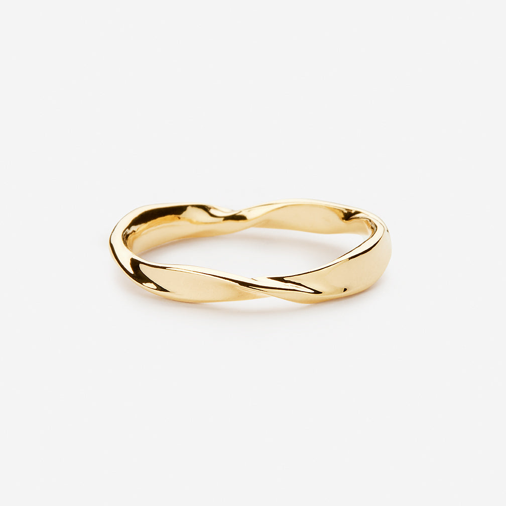 Goldfarbener BIJOUX Munroe Stacker Ring mit geschwungener Form in verschiedenen Größen