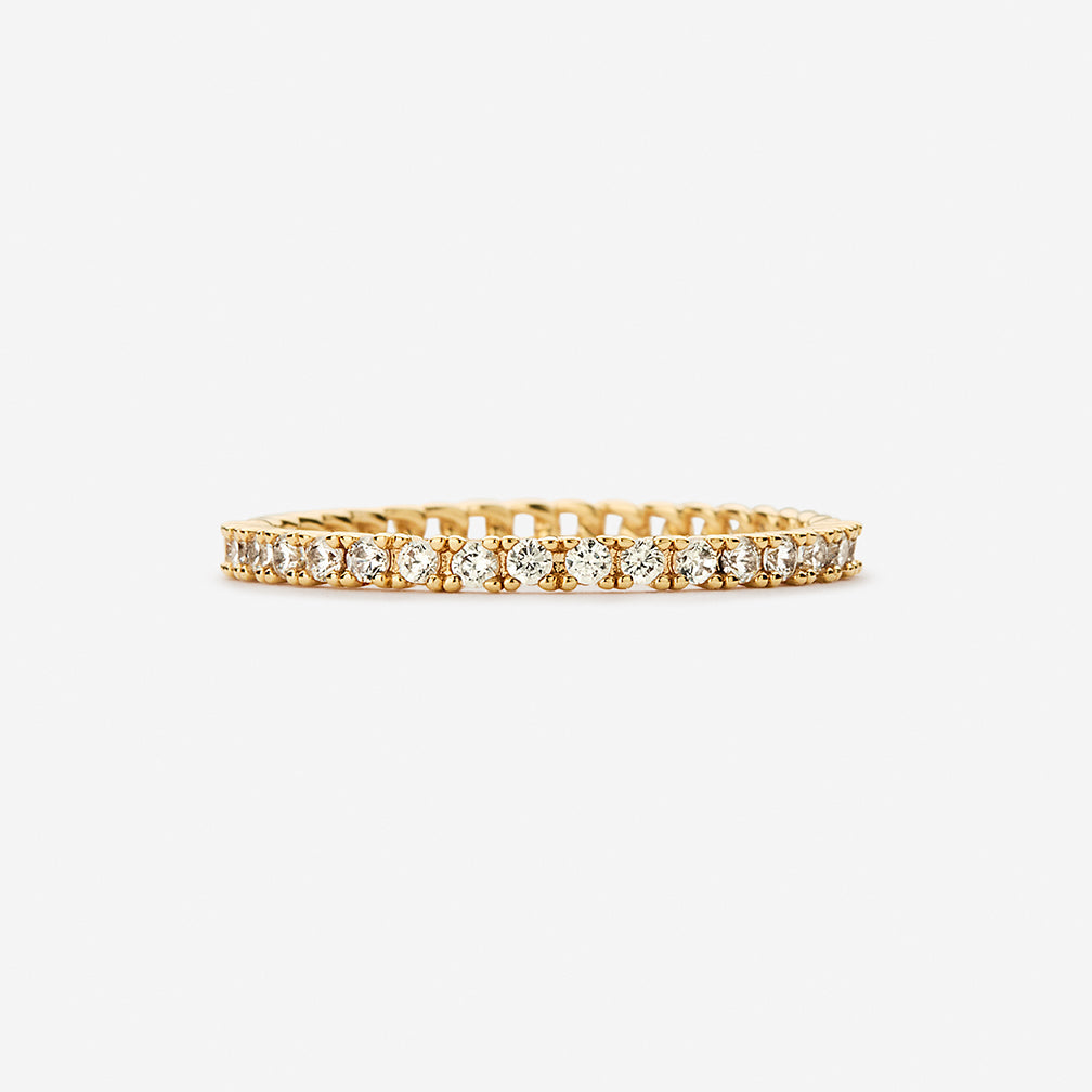 Gold tennis bracelet with sparkling round-cut cubic zirconia tennis line bracelet